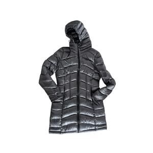 Calvin Klein Packable Down Puffer Coat M 7°F Hooded Gunmetal Charcoal